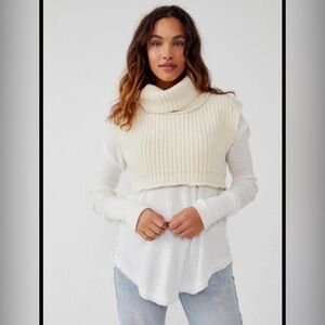 Free People Honey Bunny Crop Sweater | Small | Chunky Knit